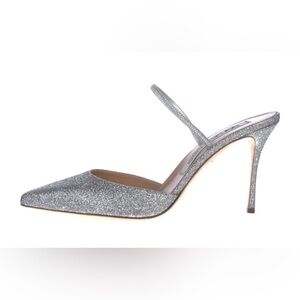 $1595 SERGIO ROSSI NEW W/ BOX GLITTER BRIDAL MULES HEELS 41